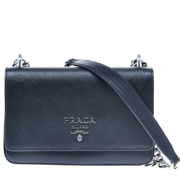 Saffiano-Trimmed City Calf Crossbody Bag