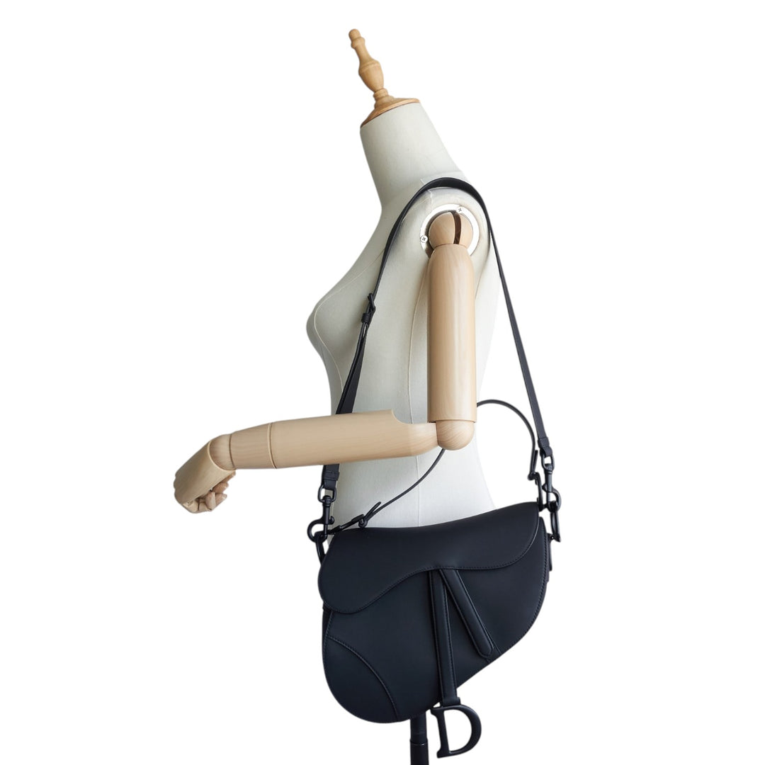 Saddle with Strap Calfskin Leather Bag