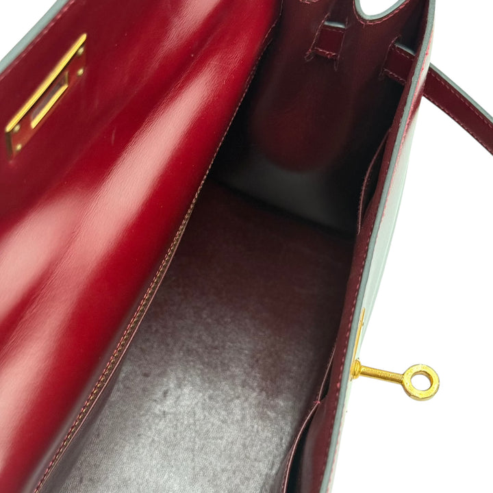 Kelly 32 Sellier Rouge H Leather Bag