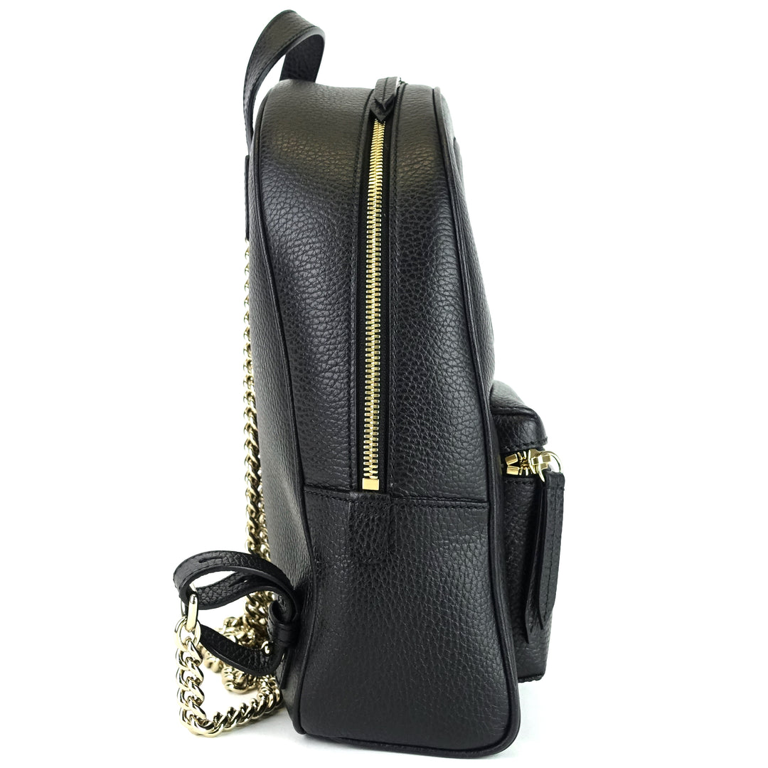 soho leather chain backpack