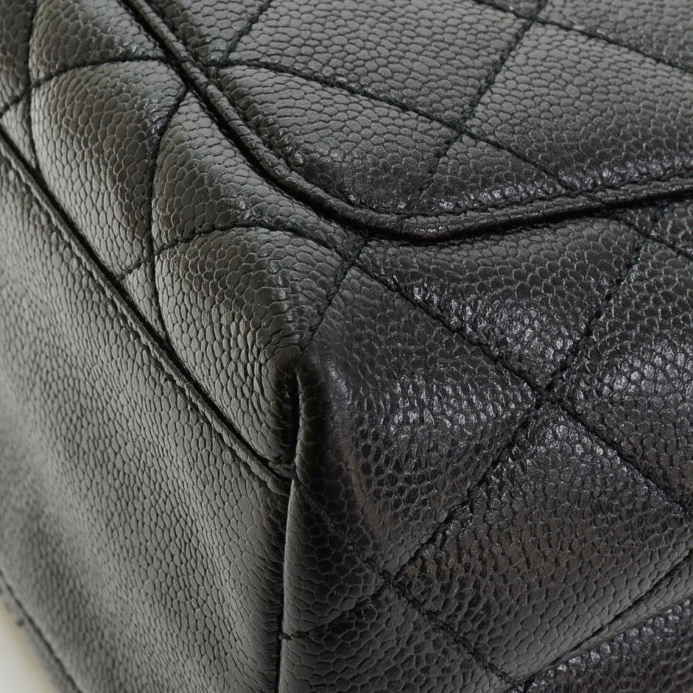 kelly quilted caviar leather handbag