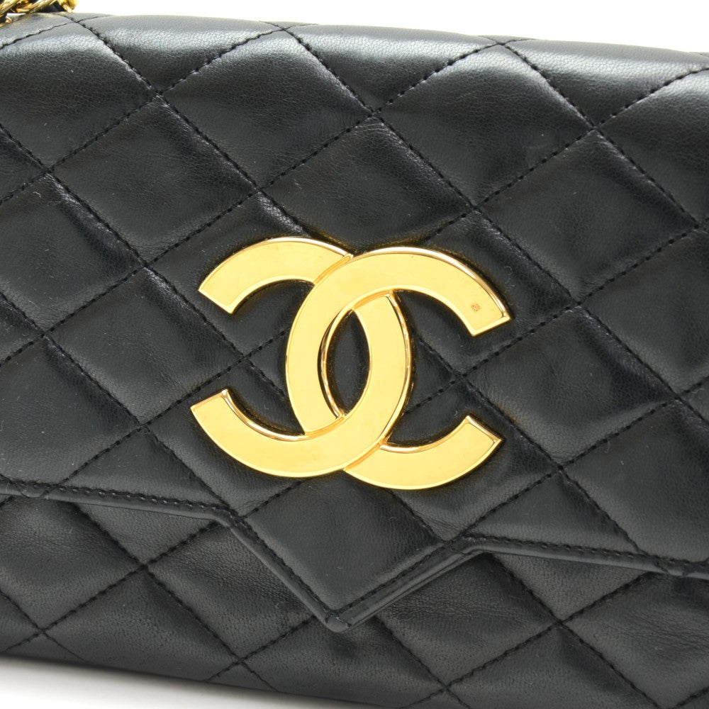 quilted leather single flap handbag