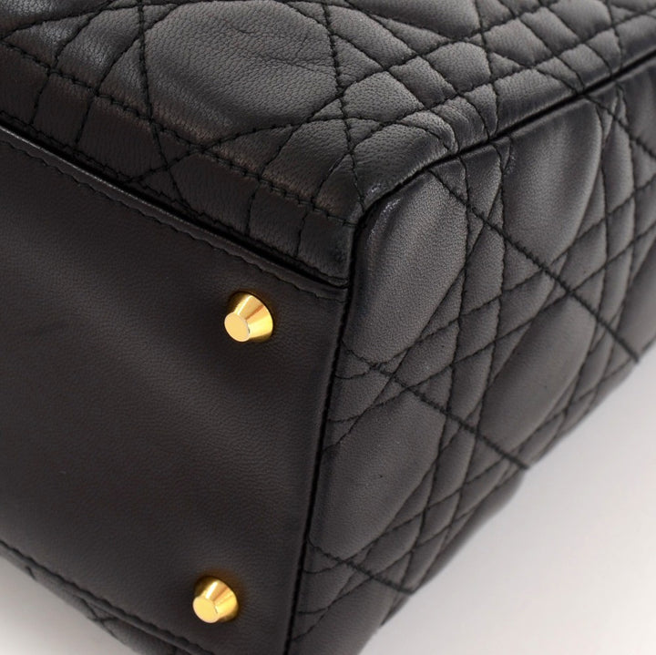 lady dior cannage quilt leather medium bag