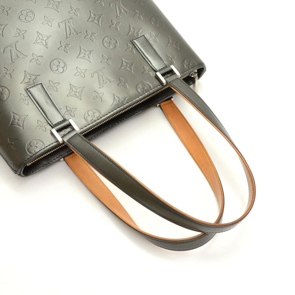 stockton monogram mat leather handbag