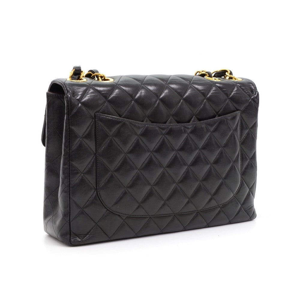 12" jumbo quilted lambskin leather shoulder bag