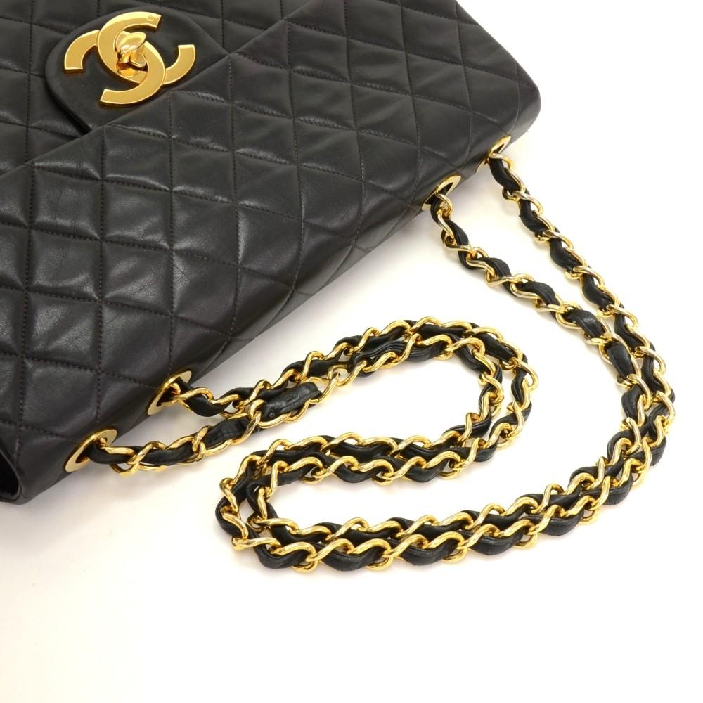 13" maxi quilted lambskin leather shoulder bag