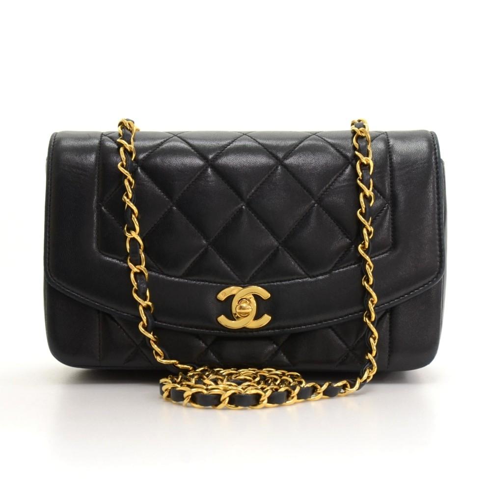 9" diana quilted lambskin leather classic flap shoulder bag