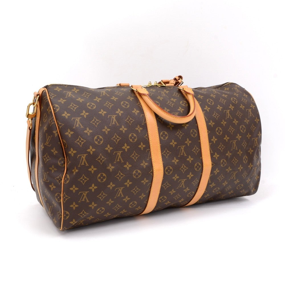 monogram canvas keepall 55 bandouliere duffel bag with strap