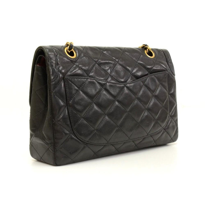 paris limited edition double flap quilted leather shoulder bag