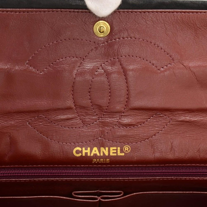 paris limited edition double flap quilted leather shoulder bag
