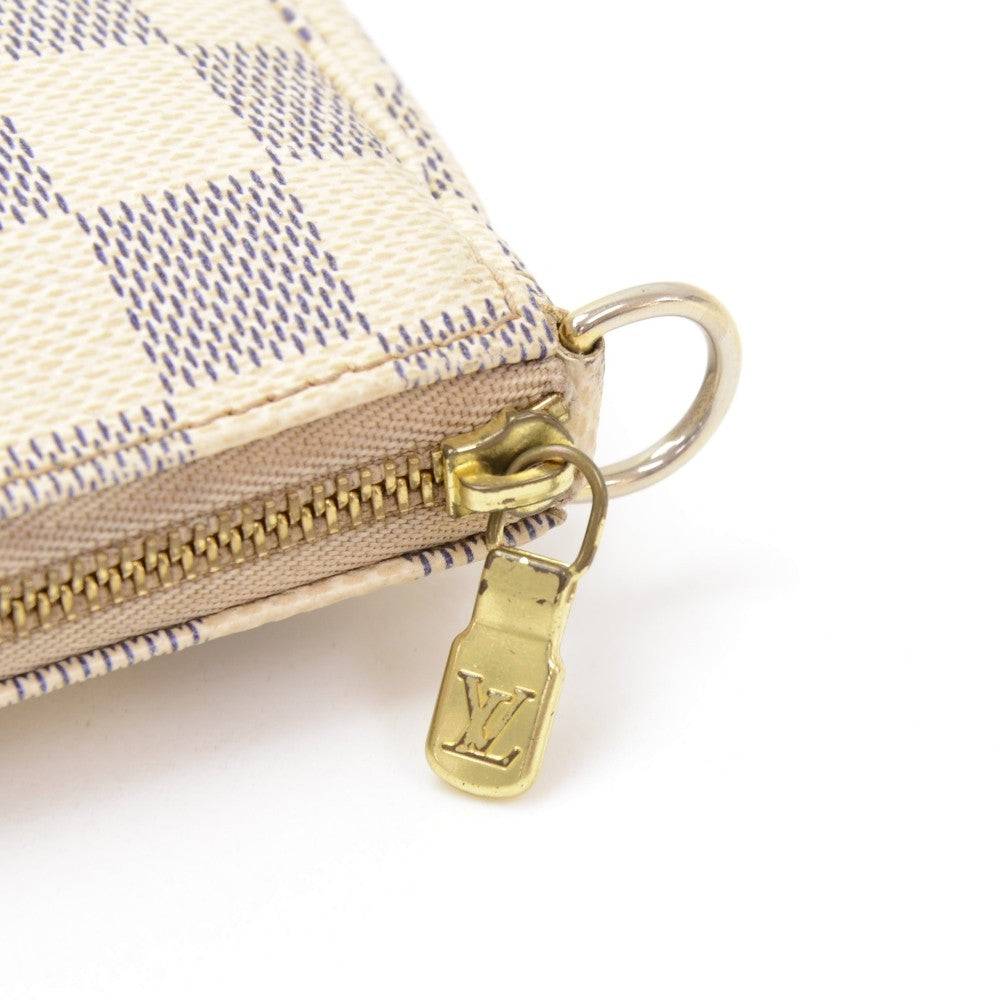 mini pochette accessoires damier azur canvas evening bag