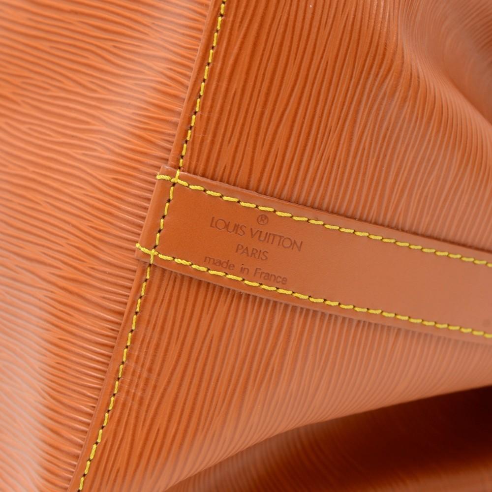 petit noe orange epi leather bag