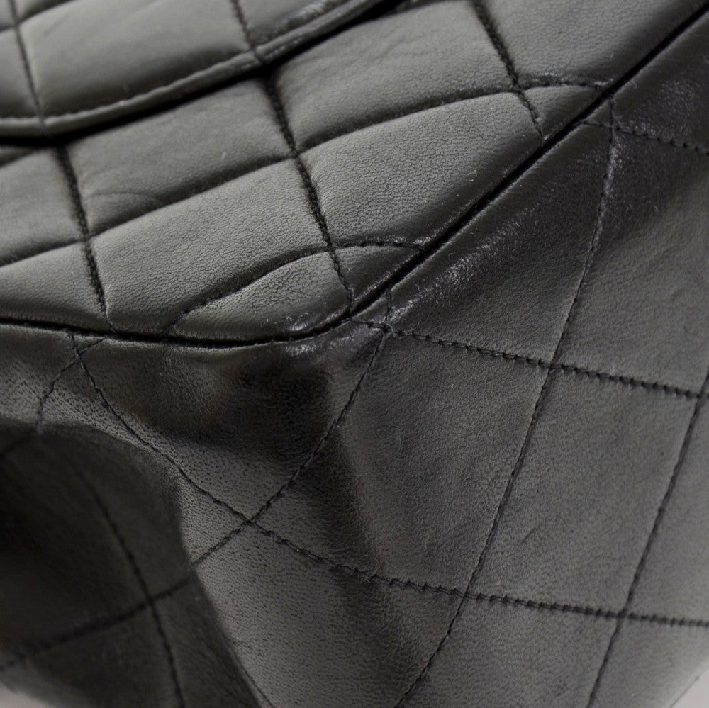 lambskin leather jumbo flap bag