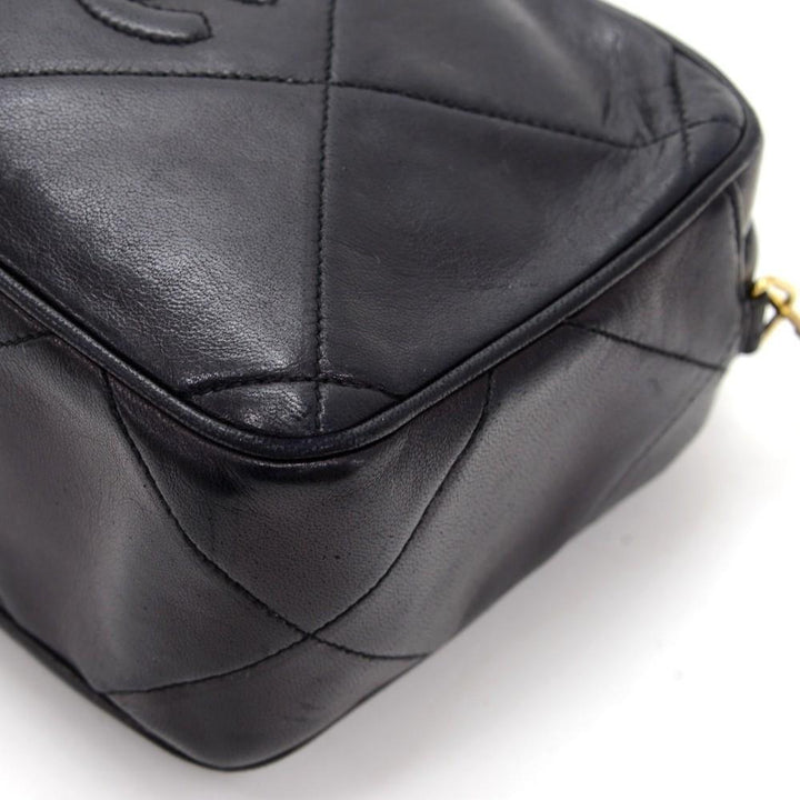 7" quilted lambskin leather fringed shoulder bag