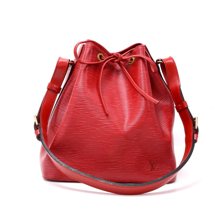 petit noe red epi leather bag