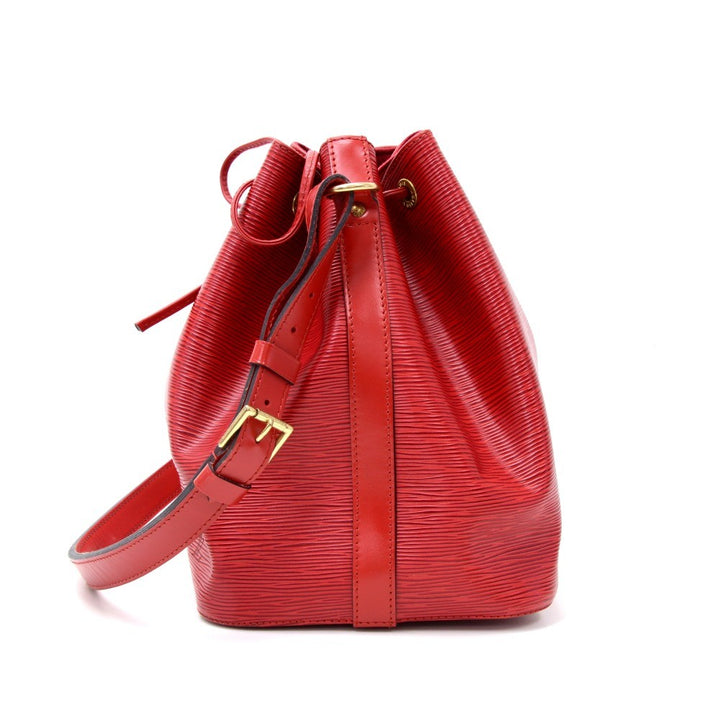 petit noe red epi leather bag