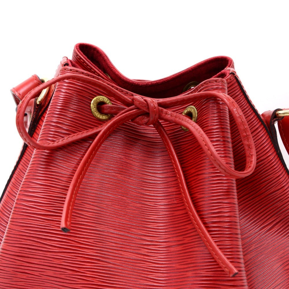 petit noe red epi leather bag