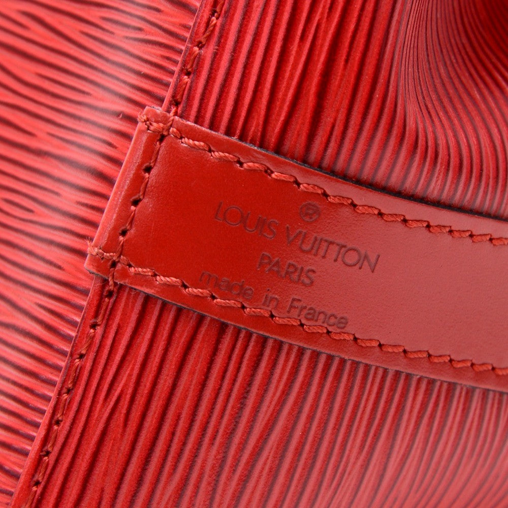 petit noe red epi leather bag