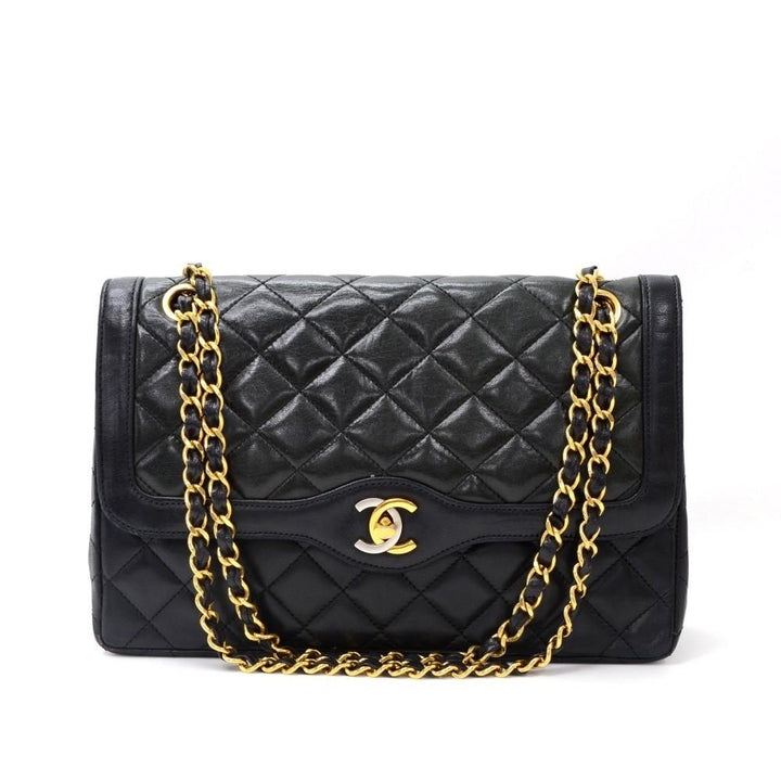 2.55 10" double flap quilted lambskin leather shoulder bag - paris limited edition