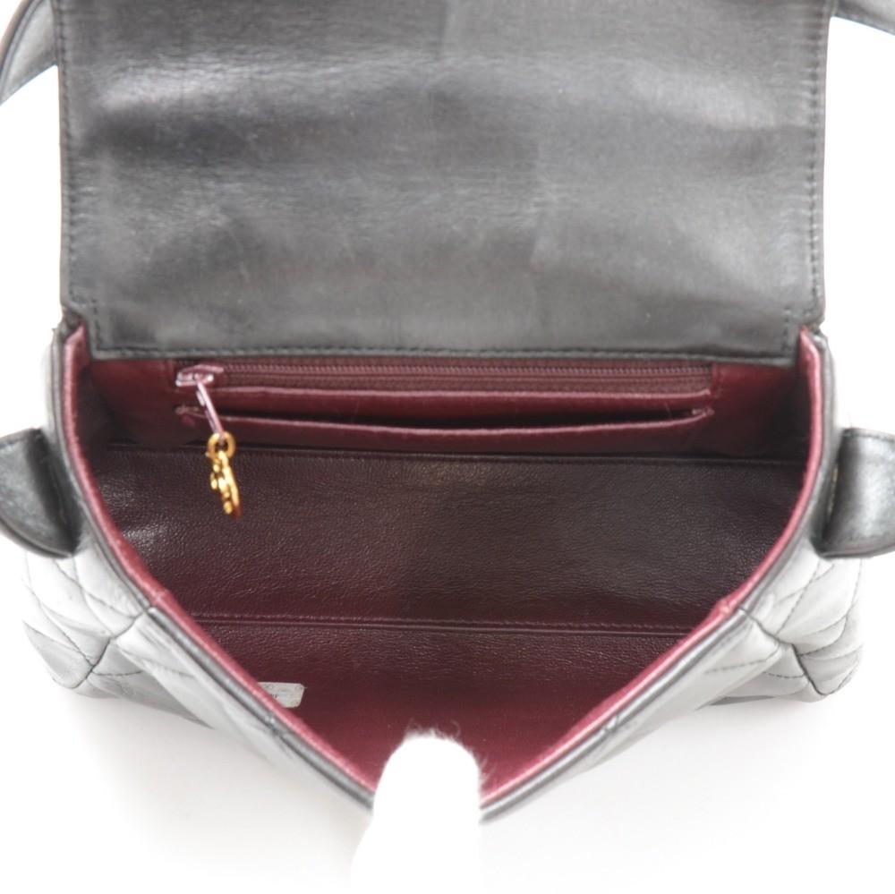 8" quilted lambskin leather shoulder bag