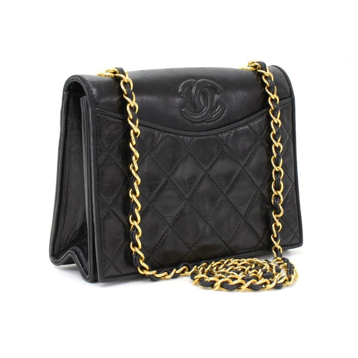 mini quilted lambskin leather shoulder bag