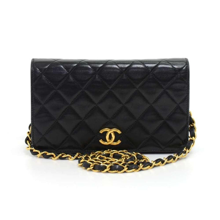 mini single flap quilted lambskin leather shoulder bag