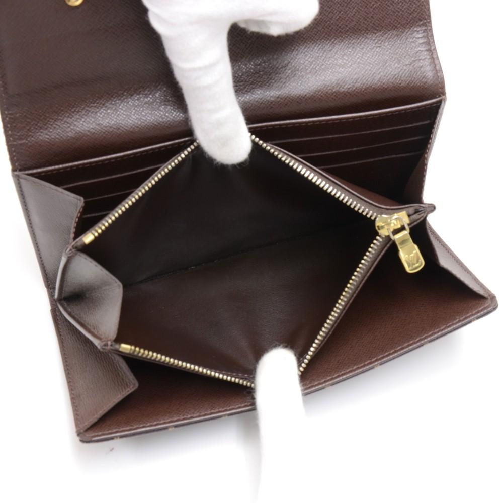 ebene mini lin monogram canvas bifold wallet