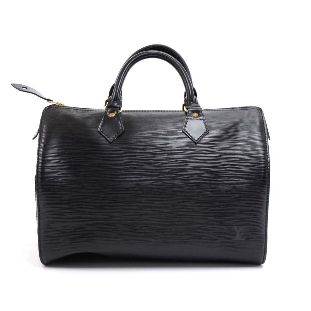speedy 30 black epi leather city handbag