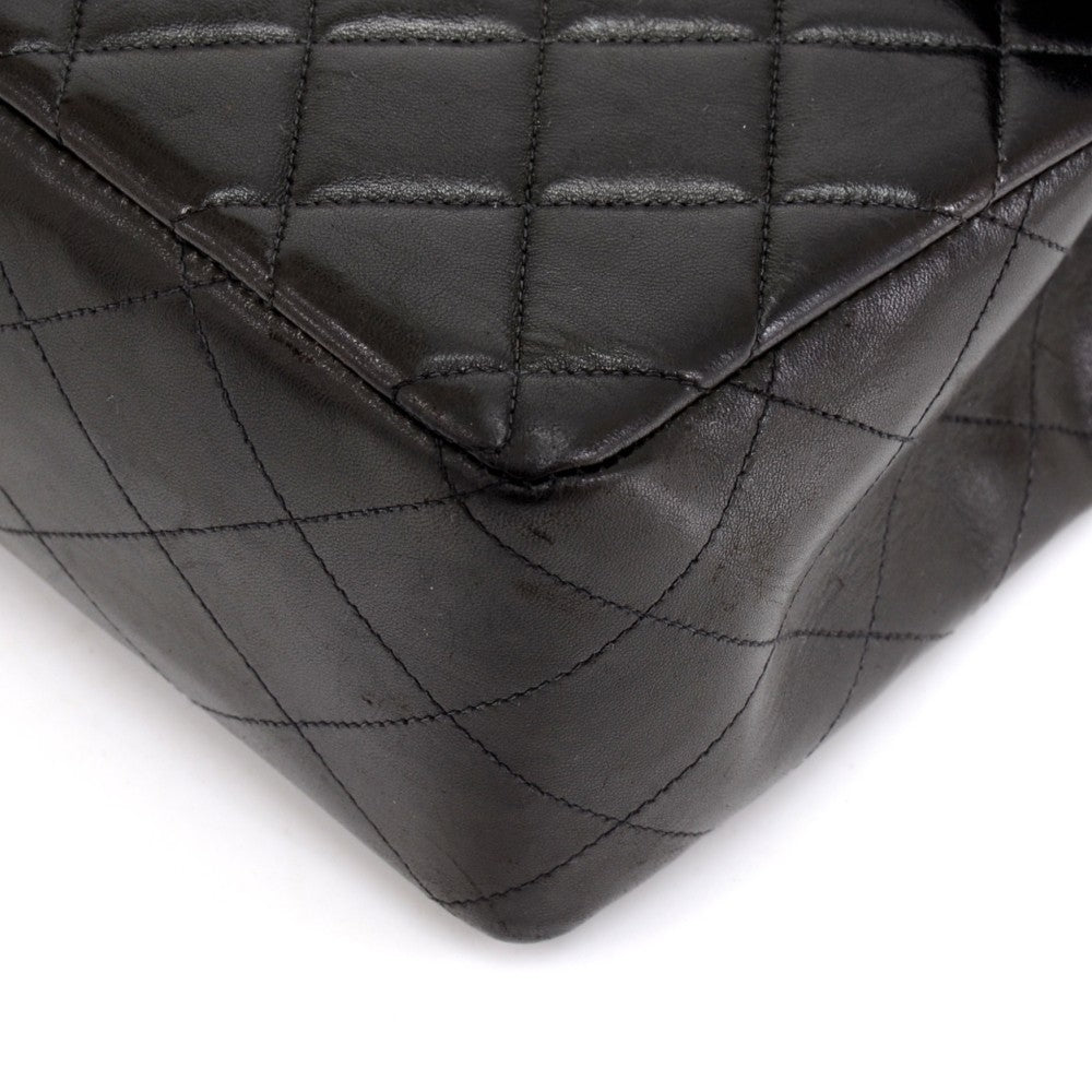 lambskin leather jumbo flap bag