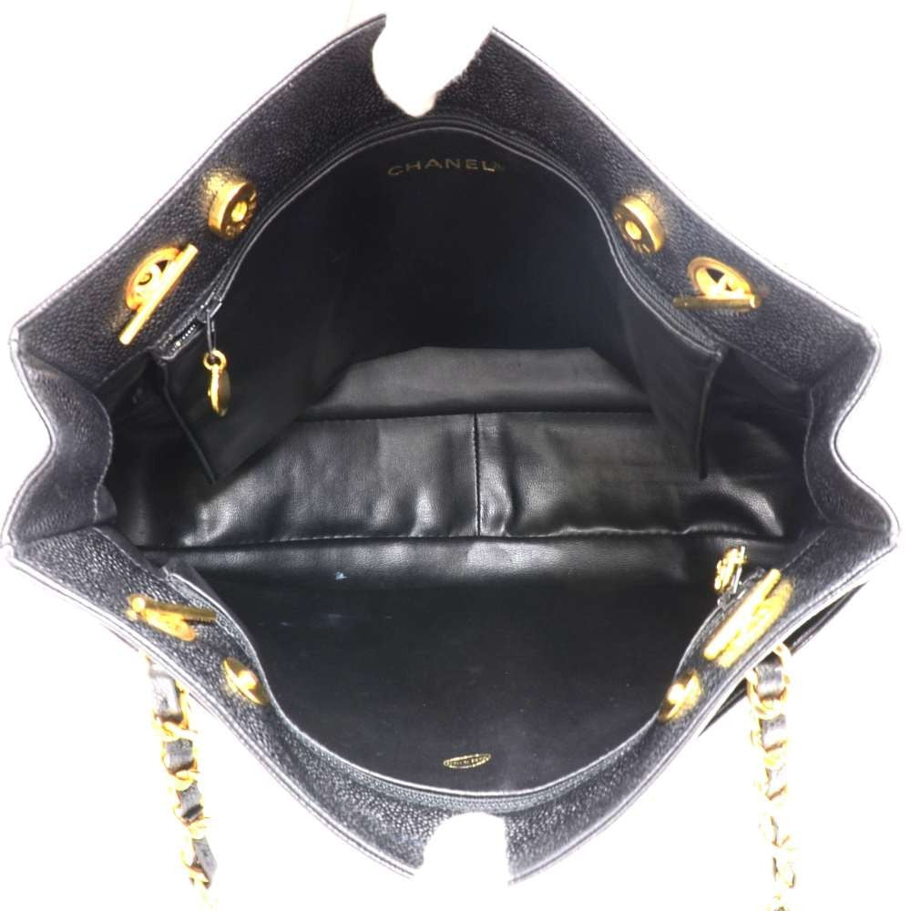 caviar leather cc monogram tote bag
