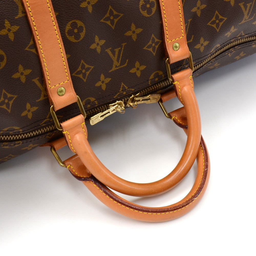 keepall 55 bandouliere monogram canvas travel bag with strap