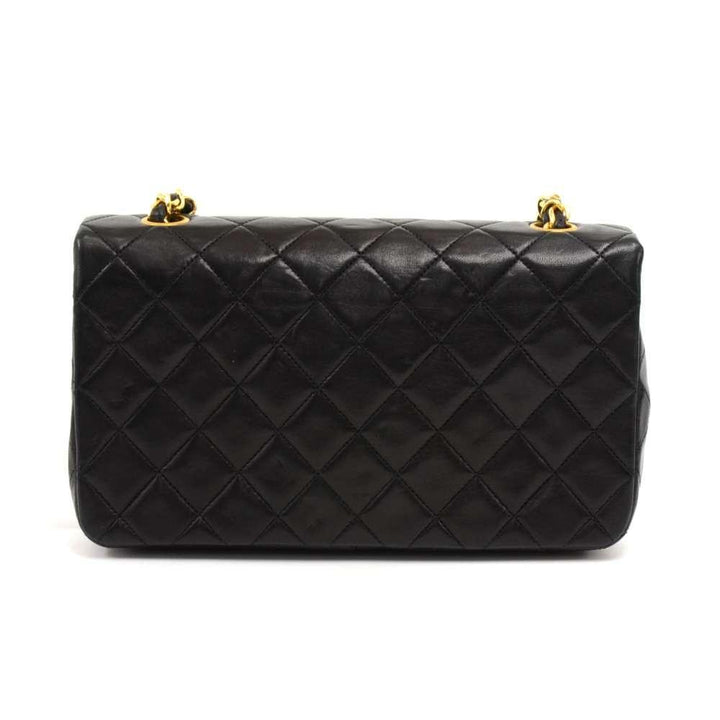 classic single flap quilted lambskin leather shoulder bag