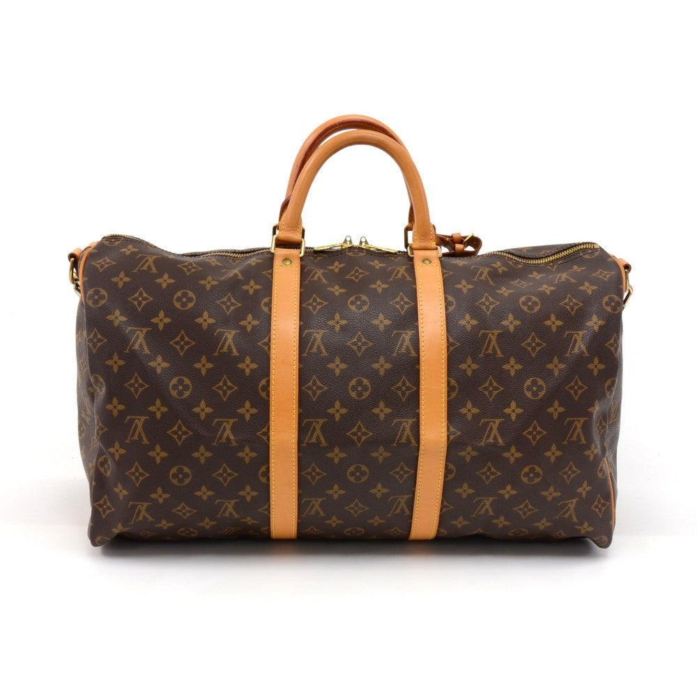 keepall 50 bandouliere monogram canvas travel bag with strap