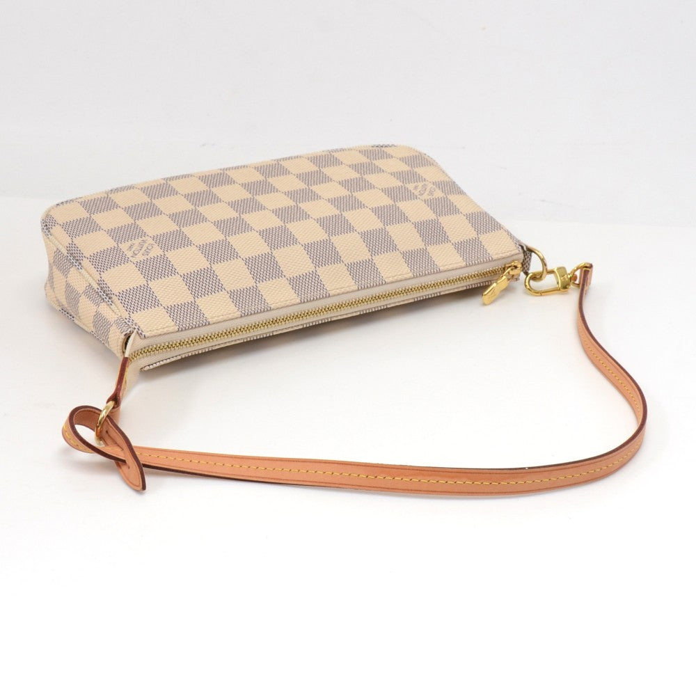 pochette accessoires damier azur canvas evening bag with strap