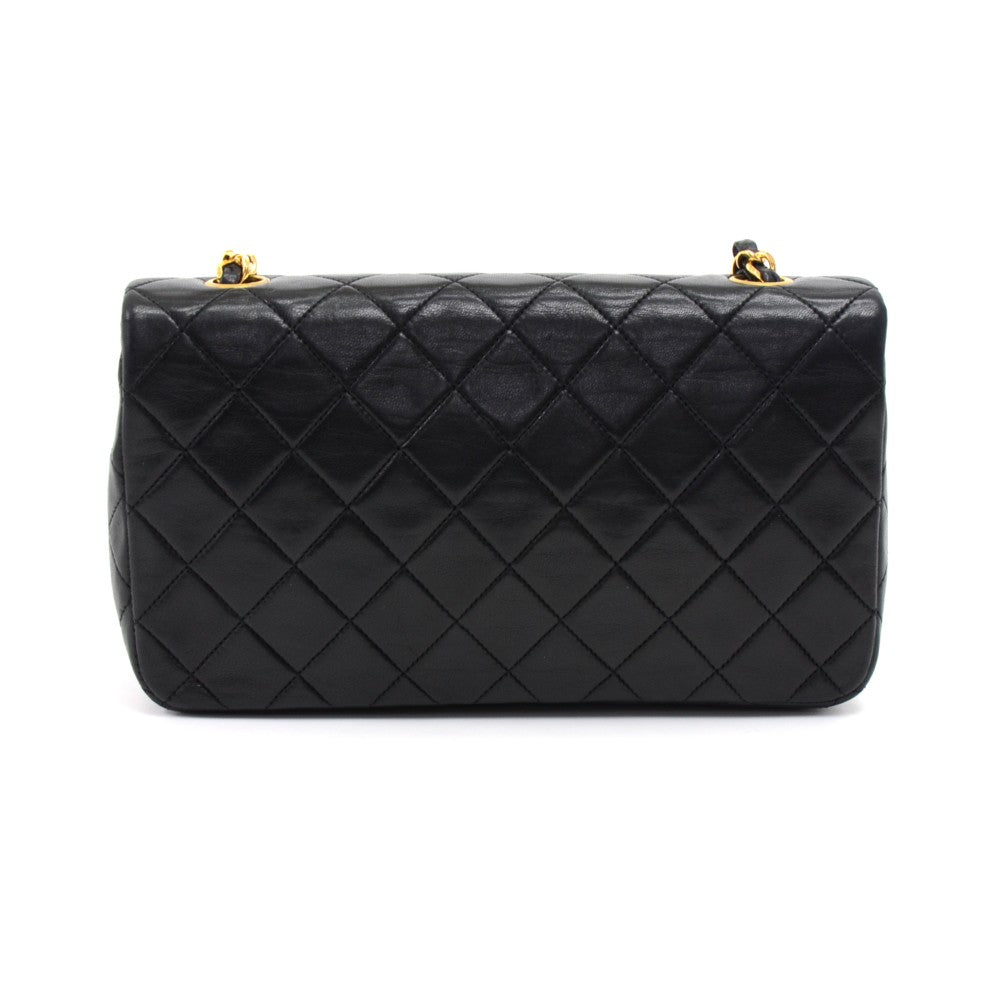 quilted lambskin leather single flap small shoulder bag