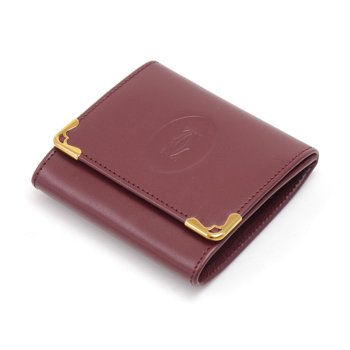 cartier calfskin leather gold corners coin purse