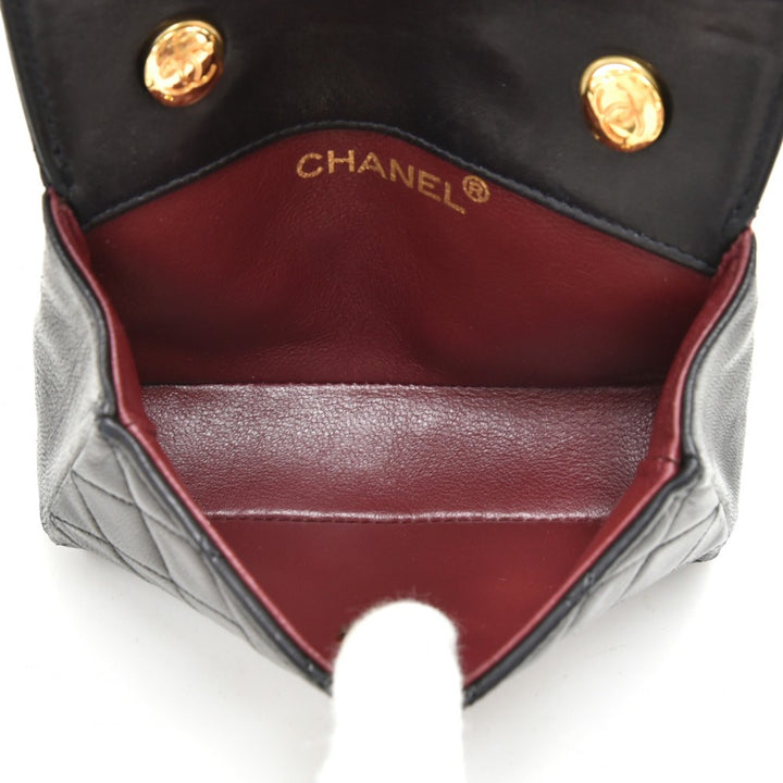lambskin leather micro mini flap bag