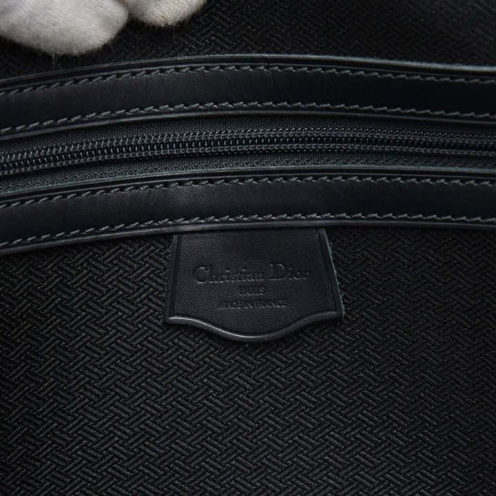 weaved monogram jacquard fabric clutch bag