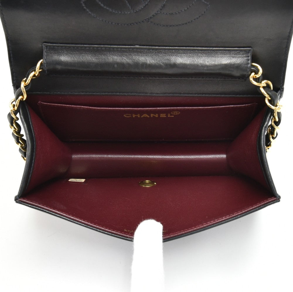 lambskin leather single flap mini bag
