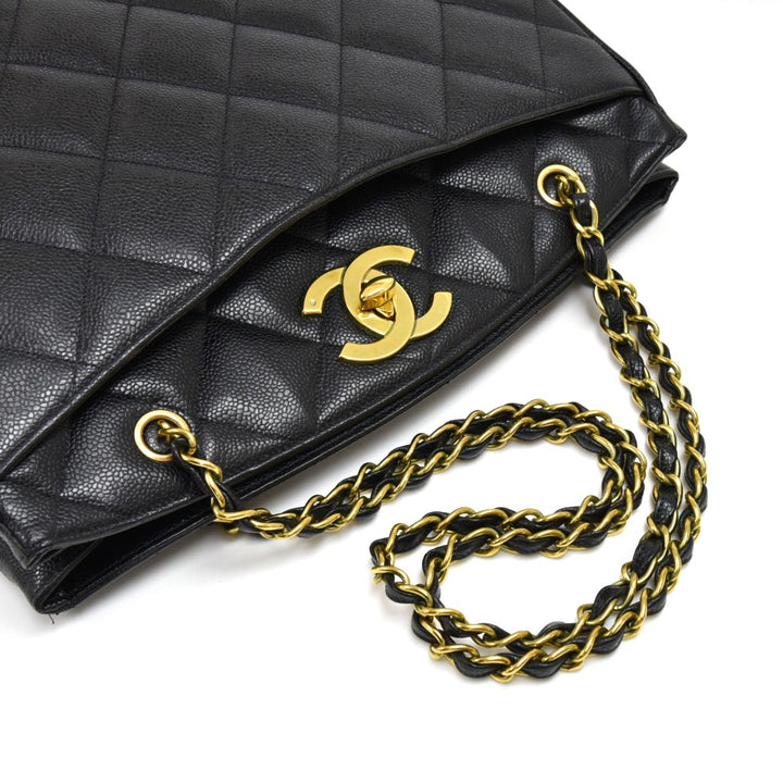 cc turnlock caviar leather bag