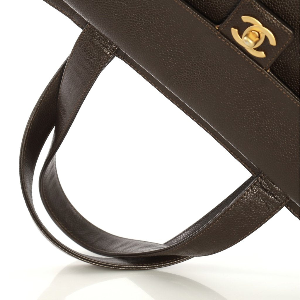Medium Caviar Leather Front Pocket Tote Bag – Poshbag Boutique