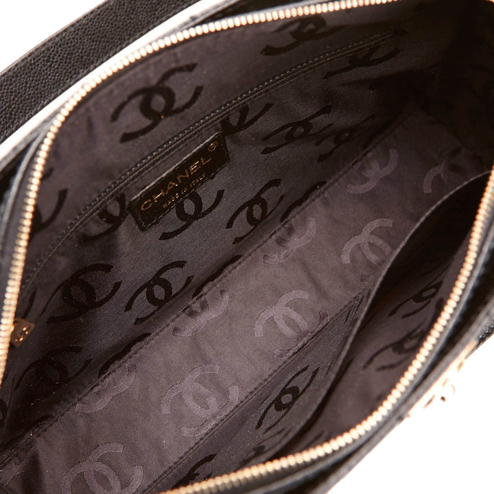 chocolate bar caviar leather shoulder bag