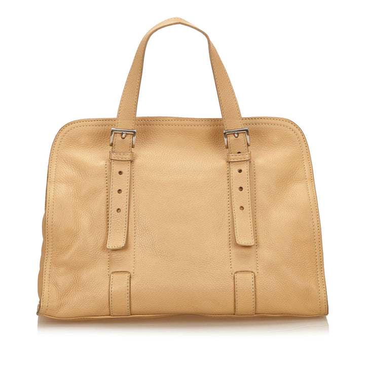 grained calf leather tote bag