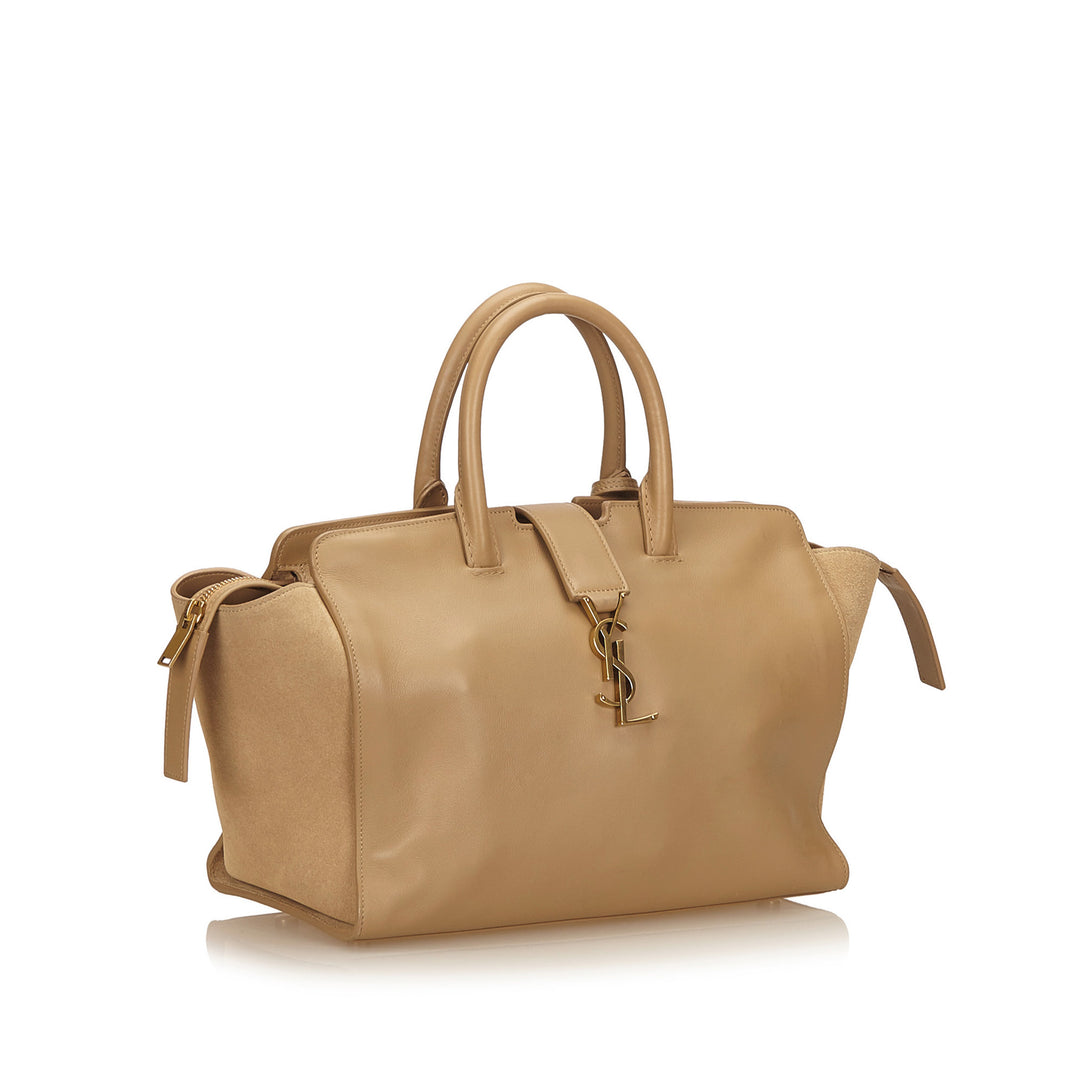 downtown cabas leather and suede handbag