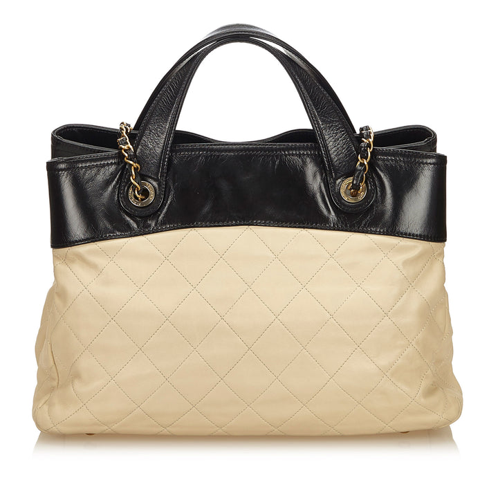 in the mix calf leather tote bag