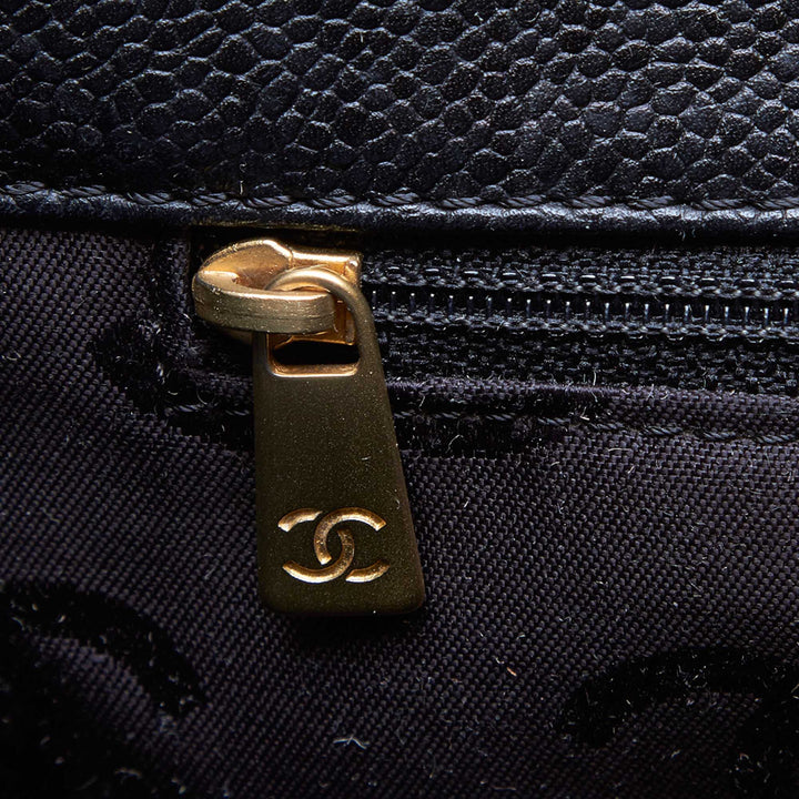 large caviar leather tote bag