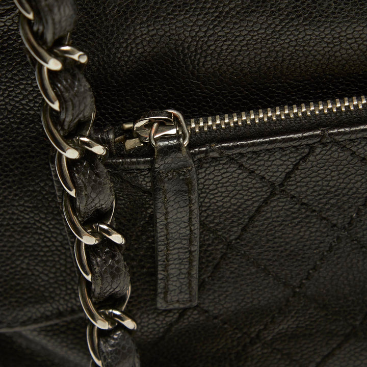 pocket in the city caviar leather flap bag