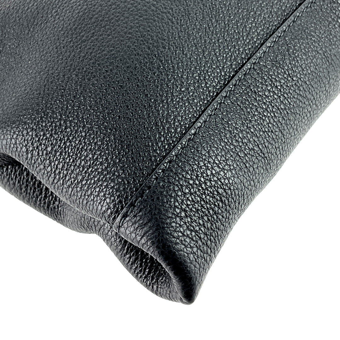Soft Vitello Daino Leather Zipped Crossbody Bag