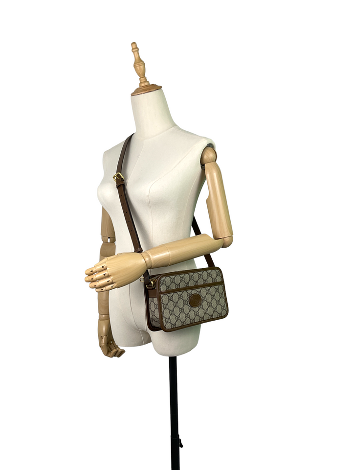 ‘Mini Bag with Interlocking G’ Monogram Canvas Bag