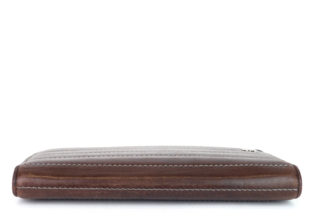 long bifold lambskin leather wallet